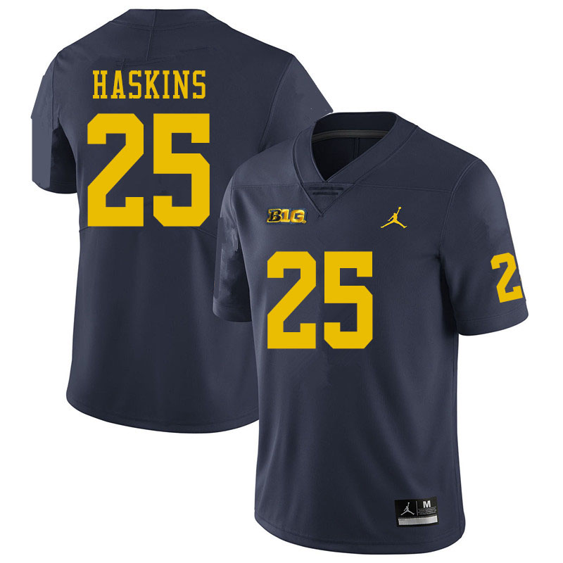 Men #25 Hassan Haskins Michigan Wolverines College Football Jerseys Sale-Navy